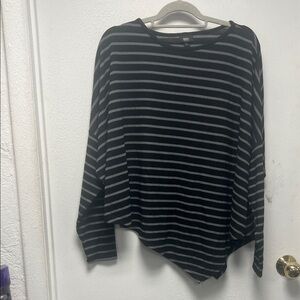 Massimo Black and Gray asymmetrical long sleeve top